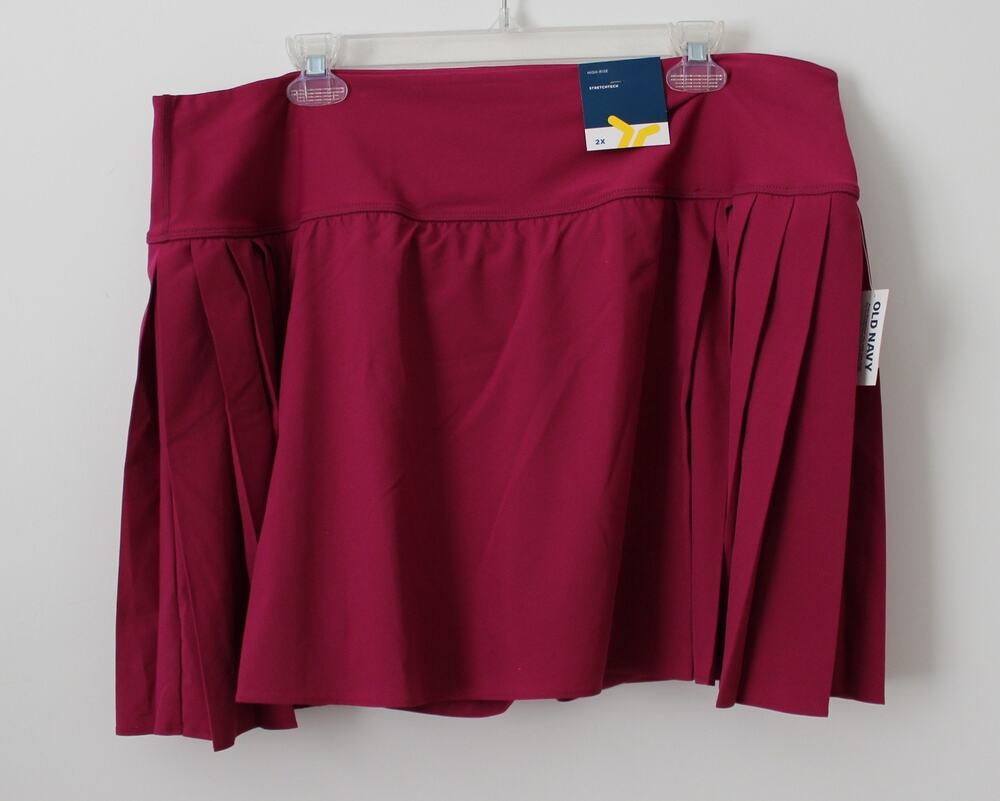 Old Navy Extra High-Waisted StretchTech Pleated Skort Magenta Lacquer Size 2X